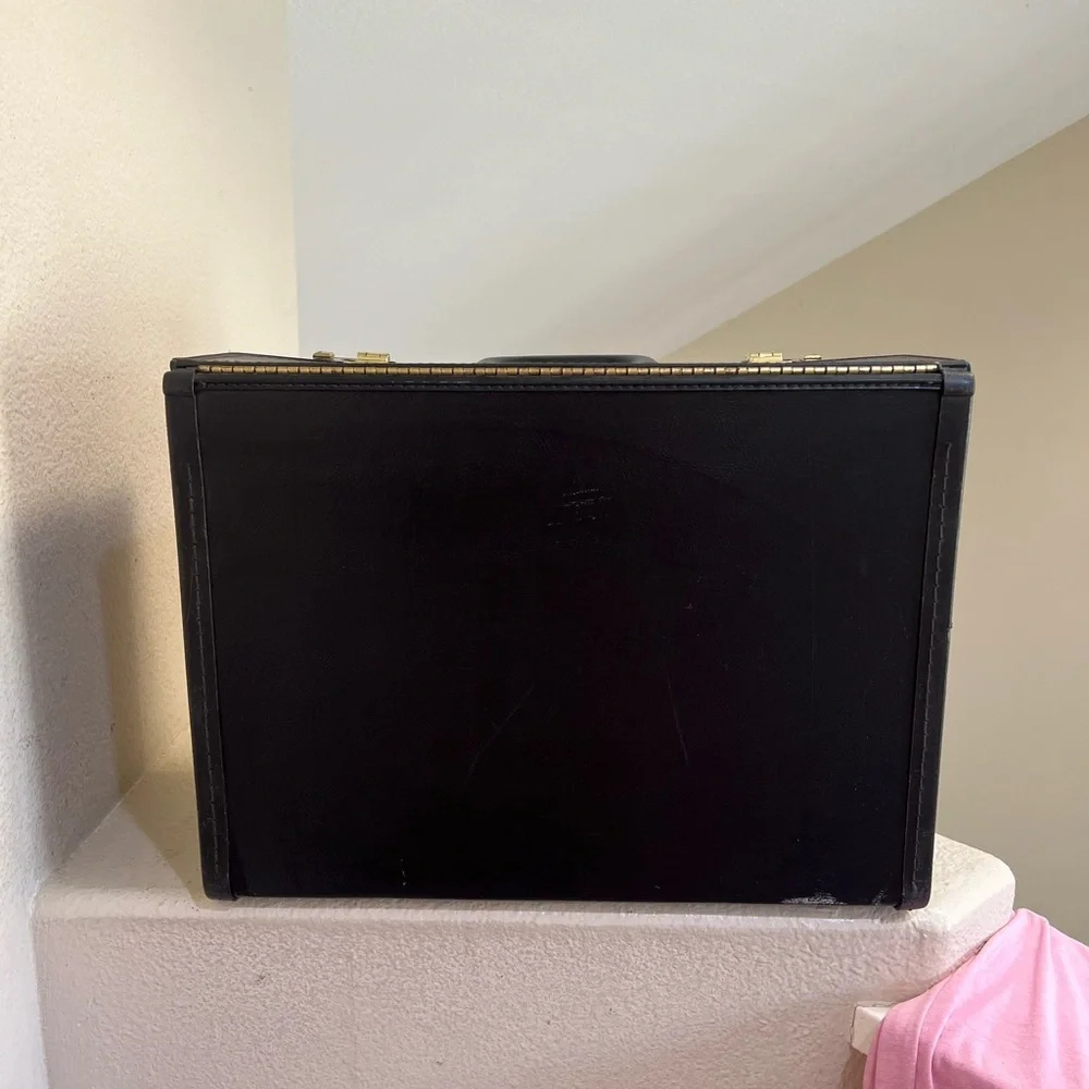 Vintage Stebco Pilot Flight Case Black Heavy Vinyl Coated Briefcase Made In USA